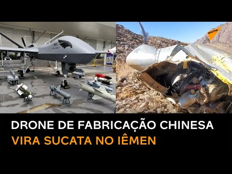 Drone chinês Wing Loong 2 operado pelos Emirados vira sucata durante ataque dos houthis