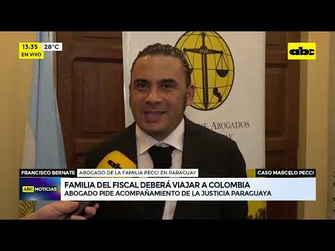 Caso Marcelo Pecci: Familia del fiscal deberá viajar a Colombia