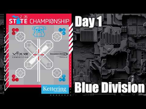 Blue Division Day 1 | Push Back 2026 VEX V5 Michigan HS State Championship @ Kettering University
