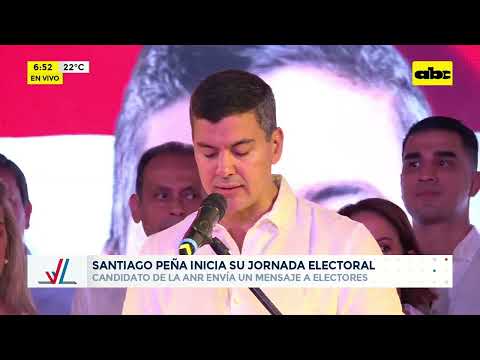 Santiago Peña inicia jornada electoral