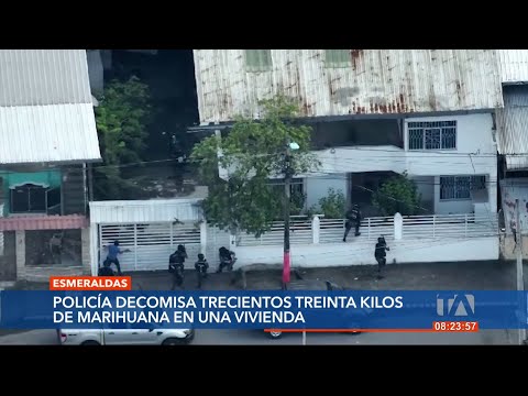 La Policía decomisó 330 kilos de marihuana en una vivienda en Esmeraldas