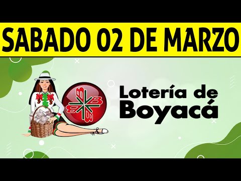 Resultados Lotería de BOYACÁ del Sábado 2 de Marzo de 2024  PREMIO MAYOR