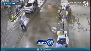 انفجار سيارة داخل محطة وقود