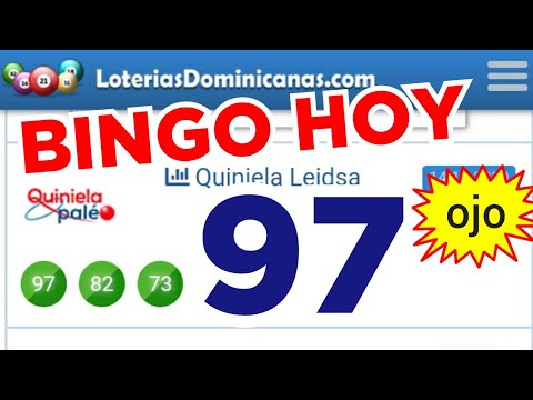 RESULTADOS de HOY..!! ((( 97 ))) BINGO hoy..!! loteria LEIDSA...!! NÚMEROS FUERTES PARA HOY.