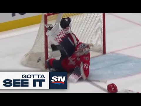 GOTTA SEE IT: Capitals Charlie Lindgren Makes Cartwheel Glove Save