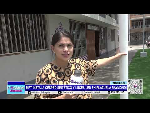 Trujillo: MPT instala césped sintético y luces led en Plazuela Raymondi