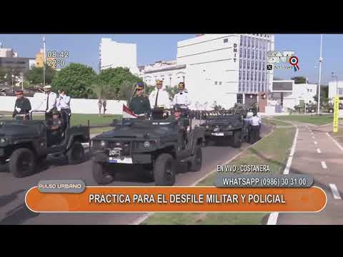 Movimiento en la Costanera por ensayos del desfile militar y policial
