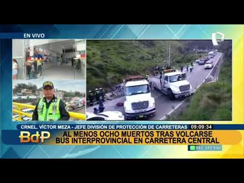 Huarochirí:continúan las labores de rescate tras el accidente de bus interprovincial en el río Rímac