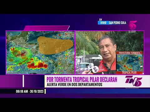 Emiten alerta verde para dos departamentos por tormenta tropical Pilar