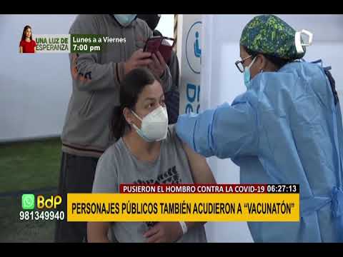 Artistas de la televisión y políticos acudieron a inmunizarse en la segunda Vacunatón