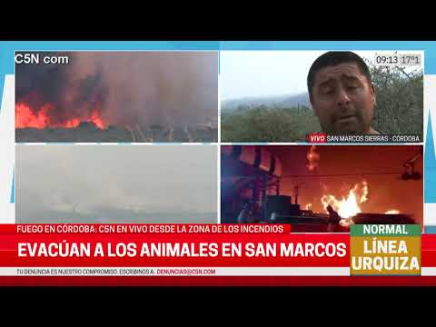 FUEGO en CÓRDOBA: se DIRIGE hacia SAN MARCOS SIERRAS