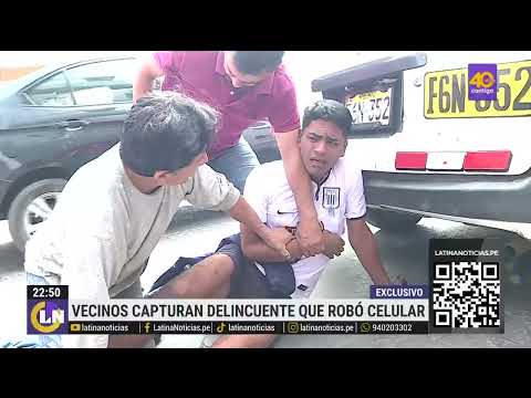 Vecinos atrapan y golpean a ladrón que había robado celular en Los Olivos