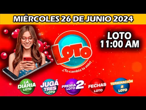 DIARIA 11 AM SORTEO LOTO NICARAGUA | hoy MIÉRCOLES 26 de junio de 2024