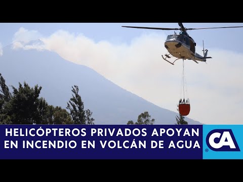 Iniciativa privada se suma al combate de incendio en volcán de Agua