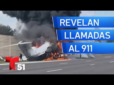 Revelan llamadas al 911 tras accidente de jet en I-75