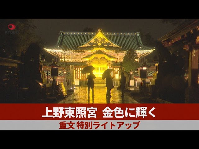 Image of Ueno Toshogu Shrine Shines in Gold with Special Lighting