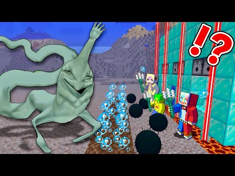巨大な海洋生物【シーハンドモンスター】VS 水中セキュリティハウス🌊【マイクラ マインクラフト】ぽっぴんず