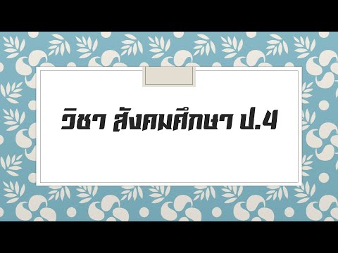 วิชาสังคมศึกษาป.4|แนวทางกา