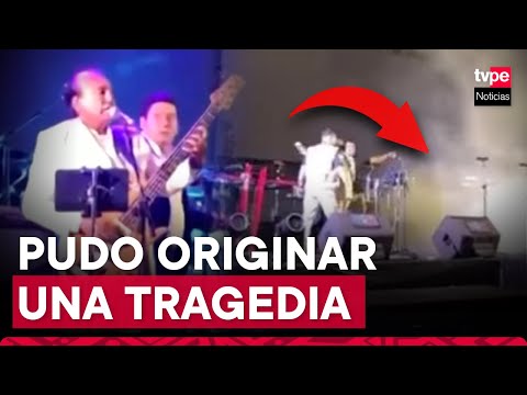 Pantalla led se incendió en pleno concierto de Agua Marina en Chilca