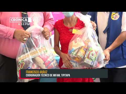 85 mujeres de partos múltiples reciben paquete alimenticio en Tipitapa - Nicaragua