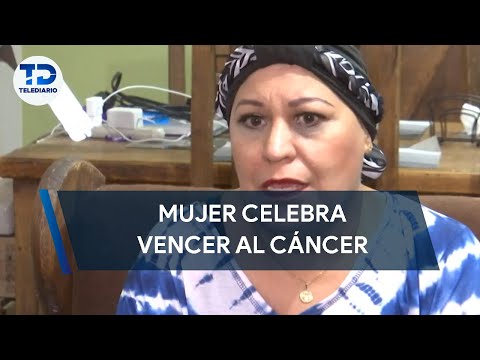 Mujer vence al cáncer y celebra su última quimio