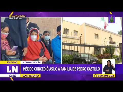 México concedió asilo a la familia de Pedro Castillo