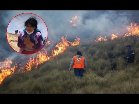 Apurímac: Reportan dos muertos por el incendio forestal y pobladores piden apoyo de rodillas