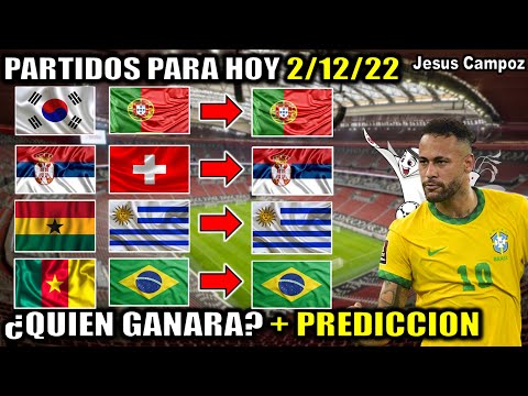 Partidos para hoy Viernes 2 de Diciembre del Mundial Qatar 2022 Predicciones QUIEN GANARA en vivo