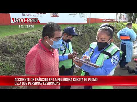 Accidente de tránsito en la Cuesta El Plomo deja dos lesionados - Nicaragua