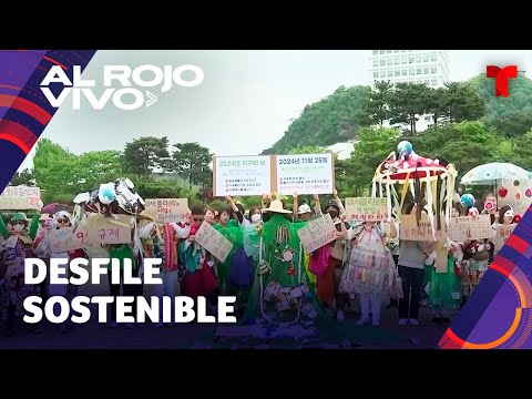 Día de la Tierra: Realizan desfile de modas con prendas realizadas con desechos plásticos en Seúl
