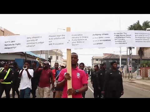 Man marches in Ghana for LGBTQ+ rights as restrictive bill remains stalled