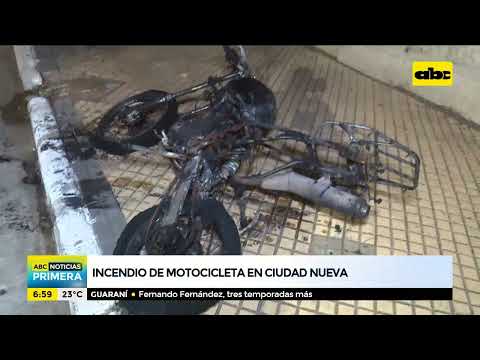 Incendio de motocicleta en Ciudad Nueva