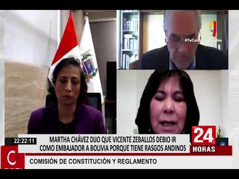 Martha Chávez dijo que Vicente Zeballos debió ir como embajador a Bolivia porque tiene rasgos andino