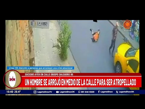 Cámara captó el momento en que un hombre se tiró a la calle para ser atropellado Noticias de Córdoba