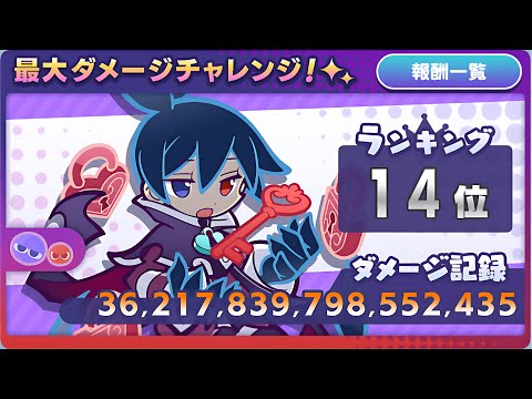 3京6217兆ダメージ⁉️第14回ビンゴアリーナ VSもっと黒いシグ【ぷよクエ】