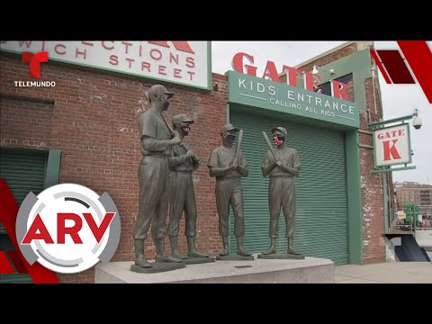 Estatuas del Fenway Park lucen tapabocas para protegerse del COVID-19 | Al Rojo Vivo | Telemundo