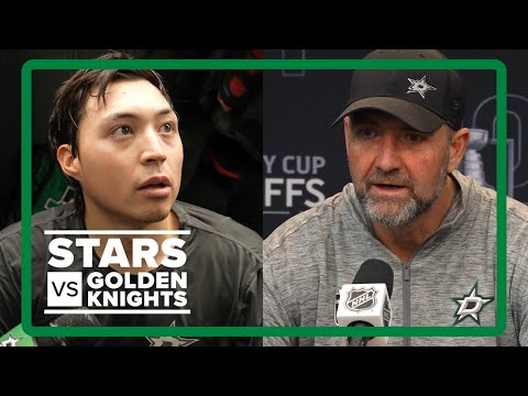 Dallas Stars practice interviews after Game 1 against the Golden Knights