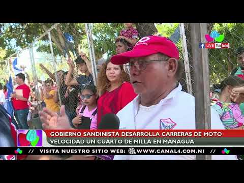 Gobierno Sandinista desarrolla carreras de moto velocidad un cuarto de milla en Managua