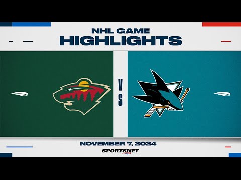 NHL Highlights | Wild vs. Sharks - November 7, 2024