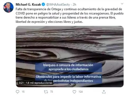 Michael Kozak abogó por la libertad de prensa nicaragüense