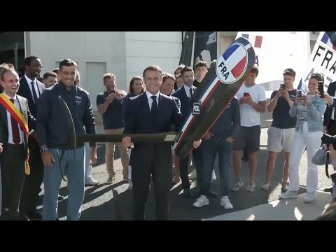 France's Macron pays visit to Olympic marina
