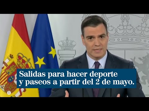Pedro Sánchez anuncia salidas para hacer deporte y paseos a partir del 2 de mayo