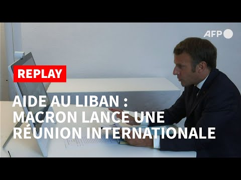 REPLAY - Aide au Liban : le discours introductif de Macron à la visioconférence internationale