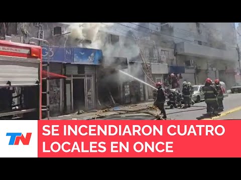 Hubo un incendio en cuatro locales de Once: 12 personas fueron asistidas por el SAME