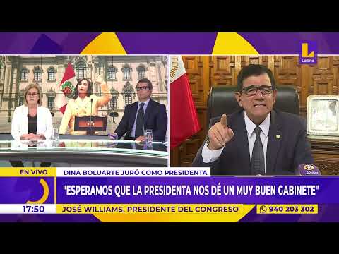 José Williams Zapata a Dina Boluarte: Esperamos que la presidenta nos dé un buen gabinete