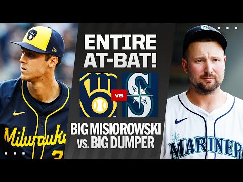 ENTIRE first at-bat: Brewers rookie phenom Jacob Misiorowski vs. Mariners fan favorite Cal Raleigh!