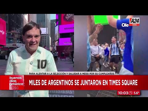 EE.UU.: miles de argentinos se juntaron en Time Square para alentar a la selección argentina