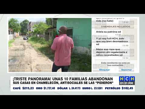 ¡TERROR! Familias emplazadas por pandilleros abandonan más de 10 viviendas en Chamelecón