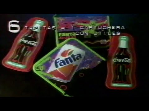 Publicidad de cartucheras Coca-Cola y Fanta (1995)