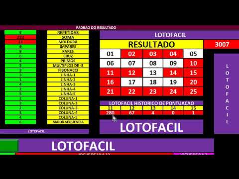 lotofacil resultado 3007